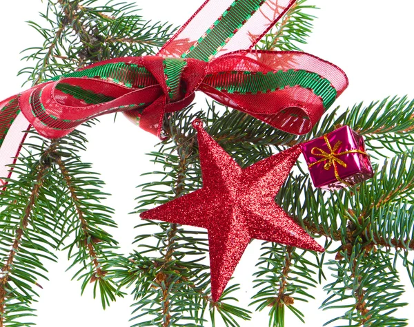 Decorated christmas branch — Stock Photo, Image