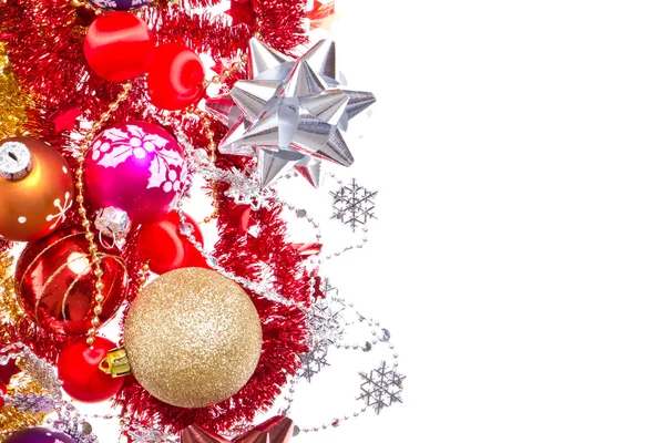 Bolas de Navidad y oropel — Foto de Stock