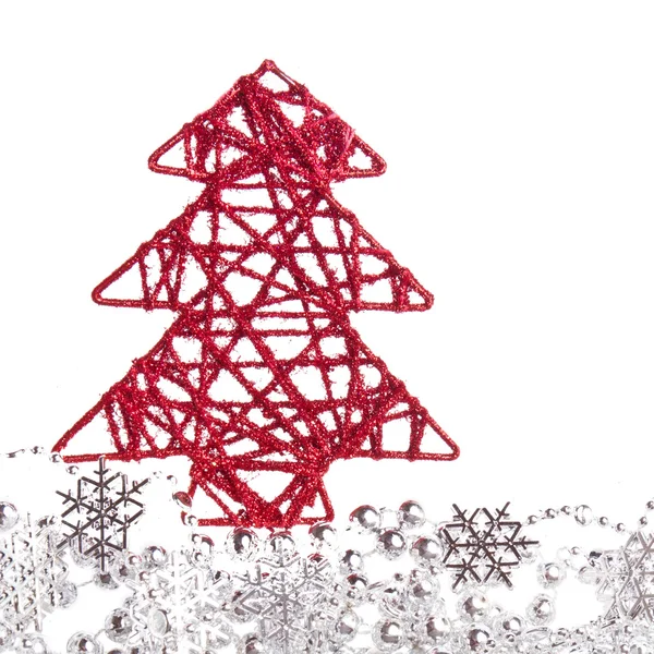 Juletræ med tinsel - Stock-foto
