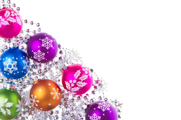 Palle di Natale con fiocco di neve simboli — Foto Stock