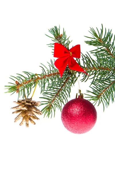 Palla di Natale su ramo — Foto Stock