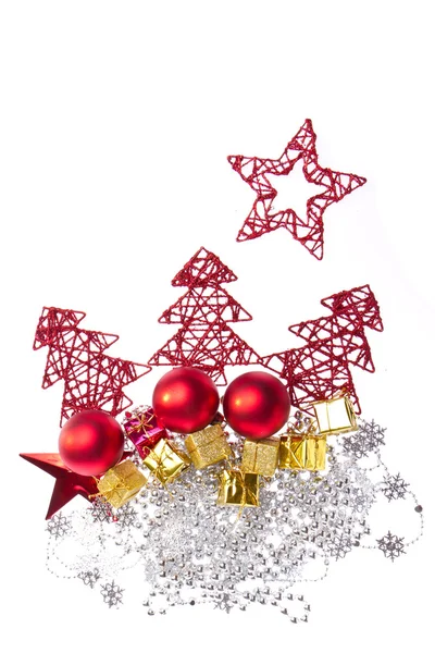 Boże Narodzenie dekoracje z drzew i kulki — Zdjęcie stockowe
