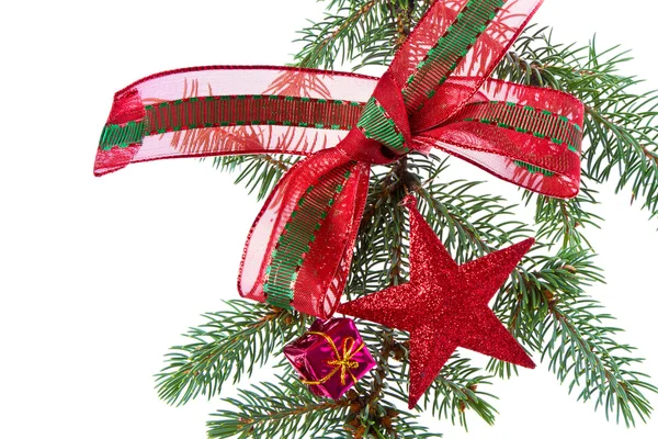 Decorated christmas branch — Stock Photo, Image