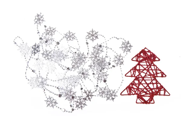 Vánoční stromek se sněhovými vločkami — Stock fotografie