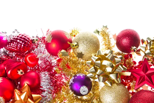 Christmas balls and tinsel — Stock Photo, Image
