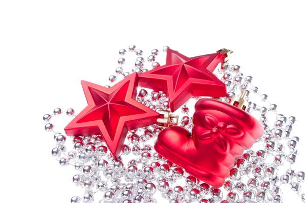 Christmas decoration with tinsel — Stock Photo, Image