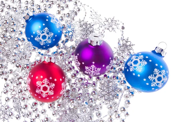 Kerstballen met klatergoud — Stockfoto