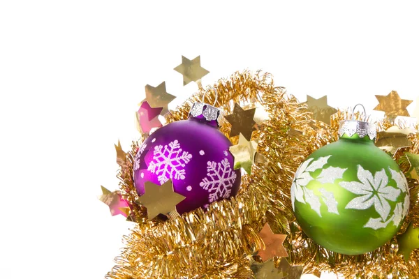 Vánoční koule s pozlátko — Stock fotografie