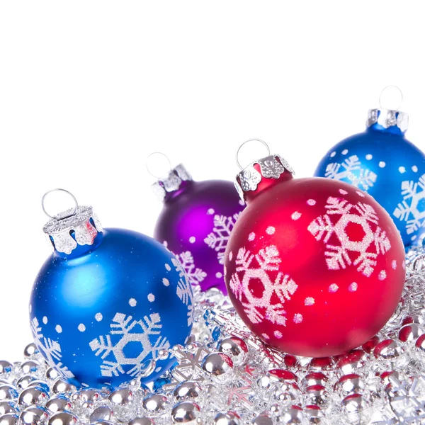 Bolas de Navidad con oropel — Foto de Stock