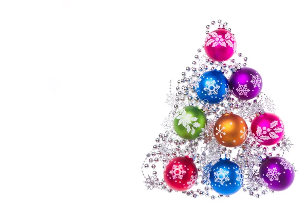Karácsonyi bálok-hópehely szimbólumokkal — Stock Fotó