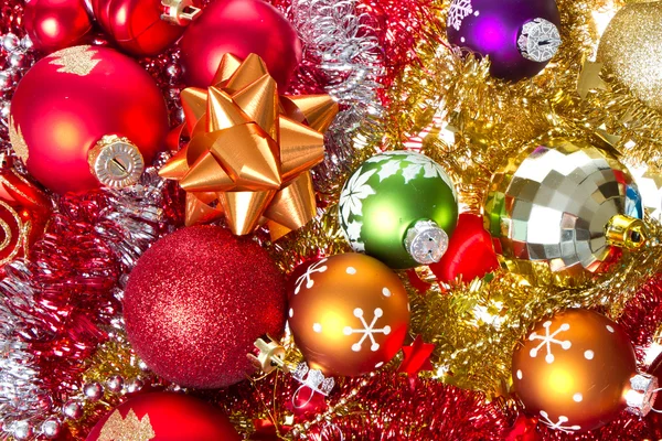 Christmas balls and tinsel Stock Image