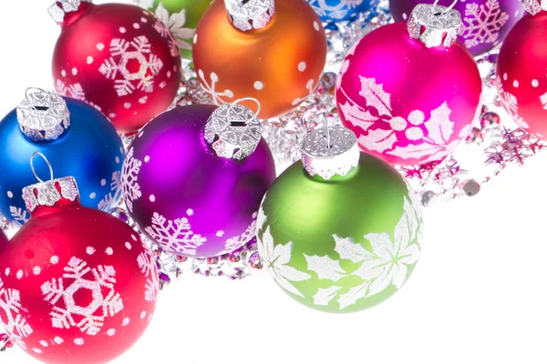 Christmas balls with snowflake symbols Stock Photo