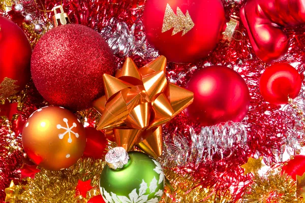 Christmas balls and tinsel Royalty Free Stock Images