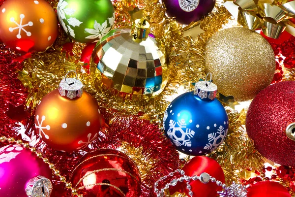 Christmas balls and tinsel Royalty Free Stock Images