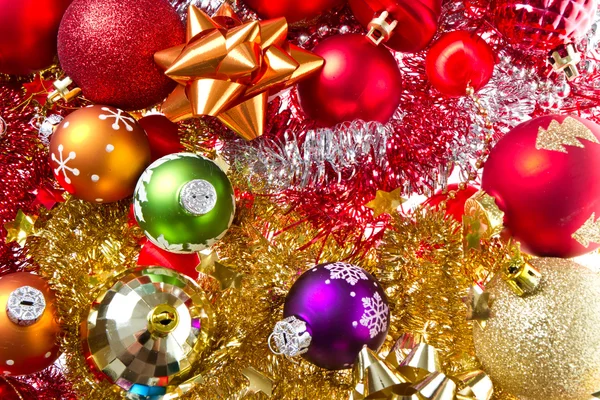 Christmas balls and tinsel Royalty Free Stock Photos