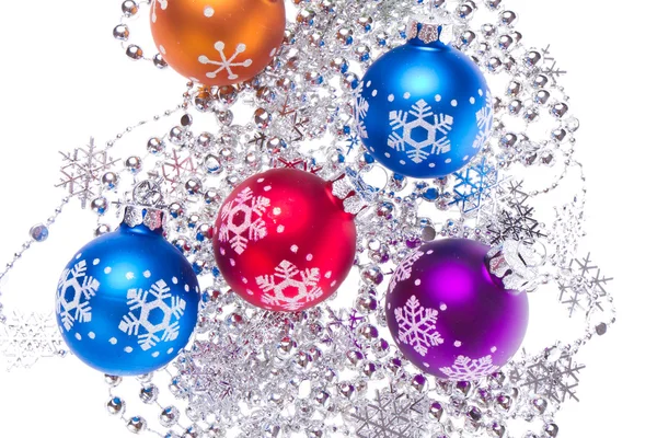 Kerstballen met klatergoud — Stockfoto