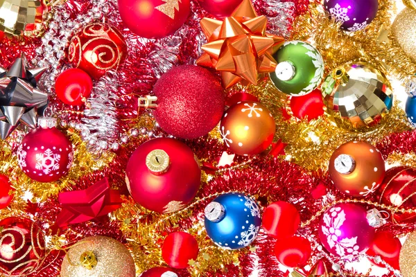 Christmas balls and tinsel Stock Photo