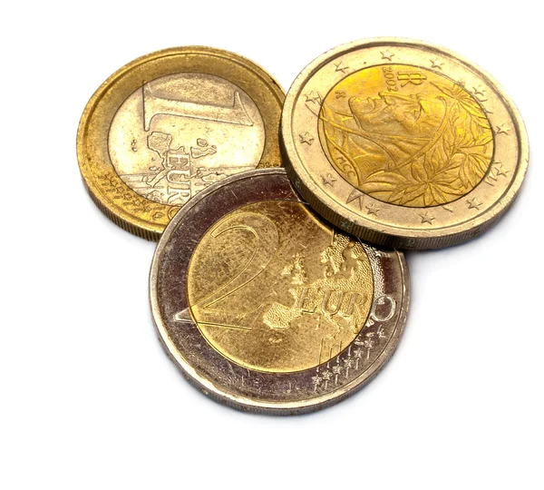 Monedas en euros —  Fotos de Stock
