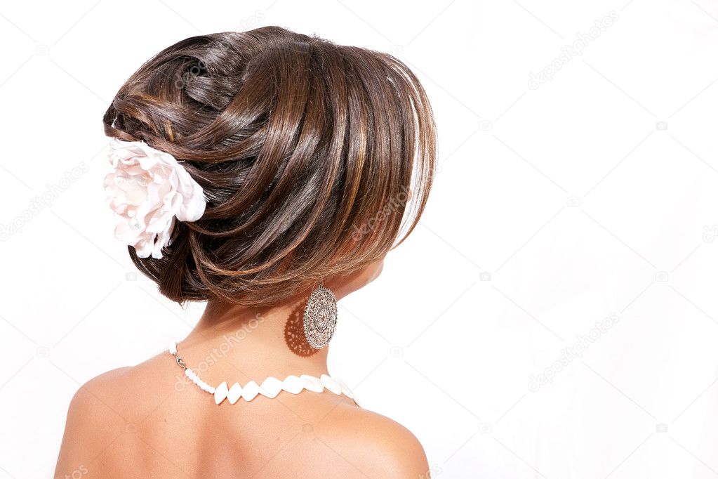 Portrait - a hairdress on a white background