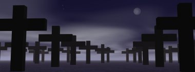 Cemetery by night clipart