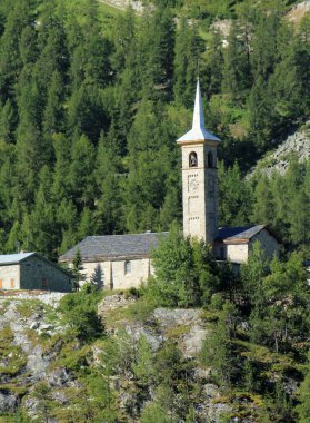 Saint-Jacques d'Assyrie church at Tignes, France clipart