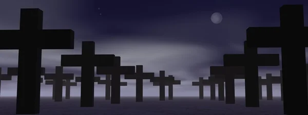 夜の墓地 — ストック写真