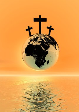 Golgotha on earth clipart