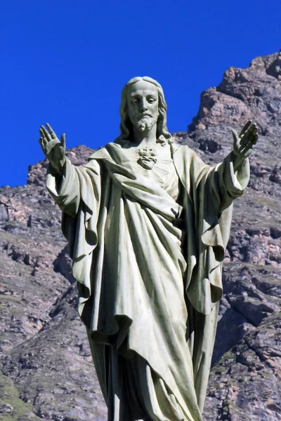 Statua di Gesù a Bessans, Francia — Foto Stock