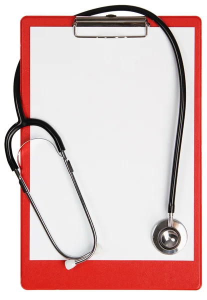 Worksheet with blank paper and stethoscope — Stock Photo, Image