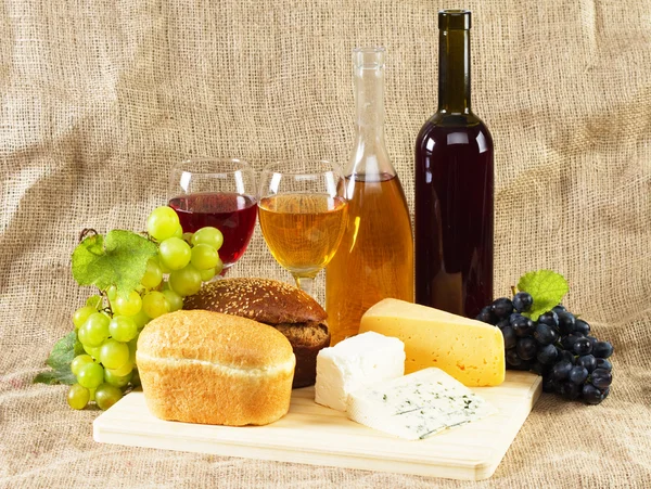 Wina i winogron na tło — Zdjęcie stockowe