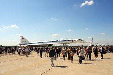 A passenger supersonic Tu-144 jet plane clipart