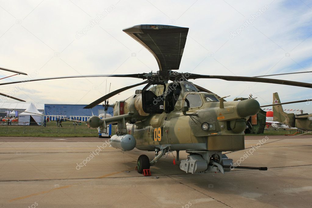 A Russian combat helicopter Mi-28