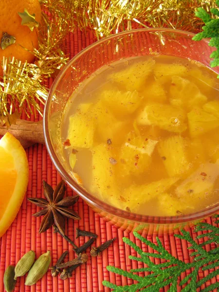 Orange marmalade with christmassy spices — Stock Photo, Image
