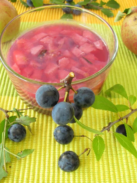 슬로우 과일 및 사과 잼 — 스톡 사진