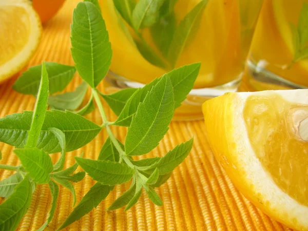 Lemonade with oranges and lemon verbena — Stock Photo, Image