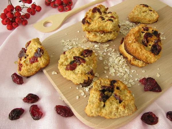 Flocos de aveia biscoitos com cranberries — Fotografia de Stock