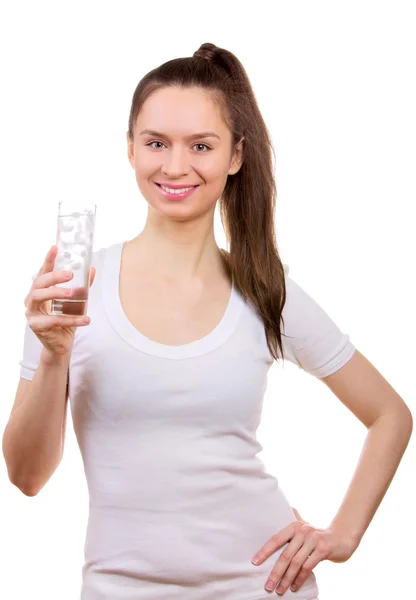 Menina com copo de água — Fotografia de Stock