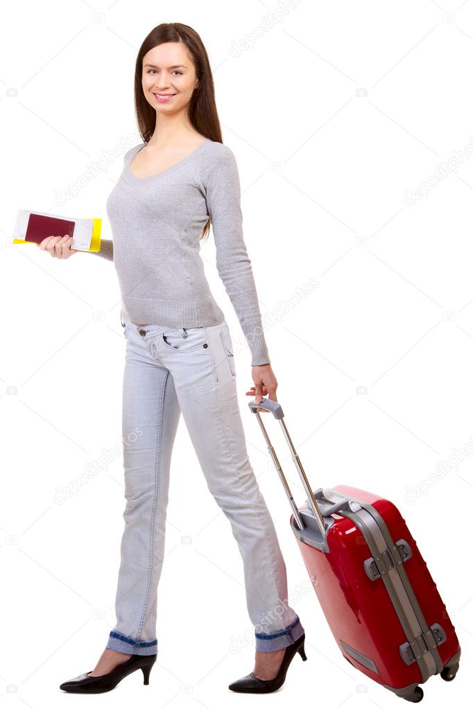 Woman with suitcase
