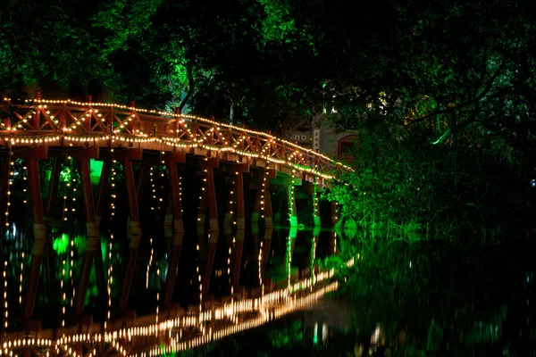 stock image Sunbeam Huc Bridge at night