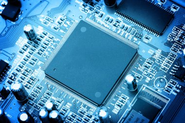 Electronic circuit close-up. Macro background clipart