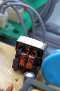 elektronik devre yakın çekim. Makroyu arka planda