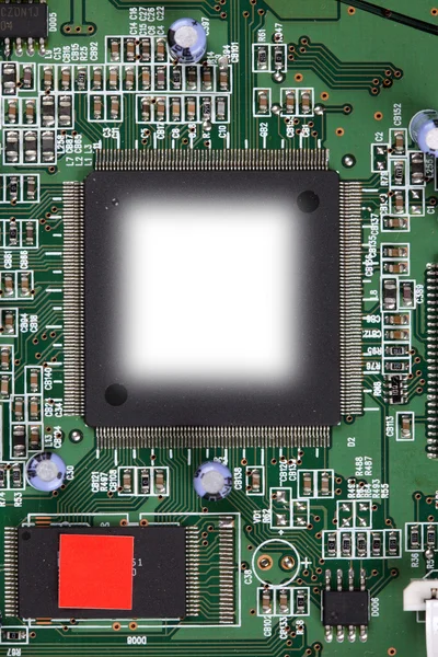 Close-up van elektronische printplaat — Stockfoto