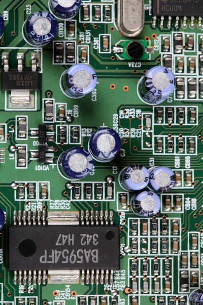 Gros plan de carte de circuit électronique — Photo
