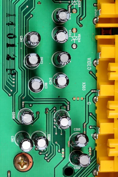 Elektronikus áramkör közelről. makró háttér — Stock Fotó