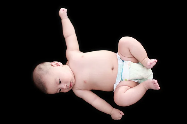 Siyah arka plan ile şirin bebek — Stok fotoğraf