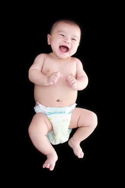 Schattige baby met zwarte achtergrond — Stockfoto