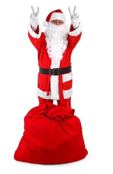 Смешной Санта изолирован на белом — стоковое фото