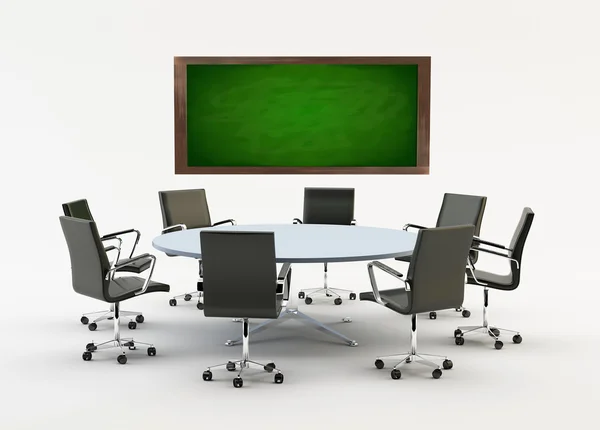 Chairs and chalkboard — Stock Photo, Image
