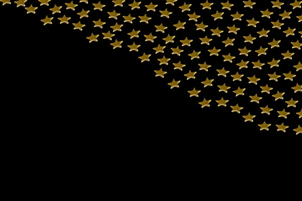 Estrellas doradas sobre fondo negro — Foto de Stock