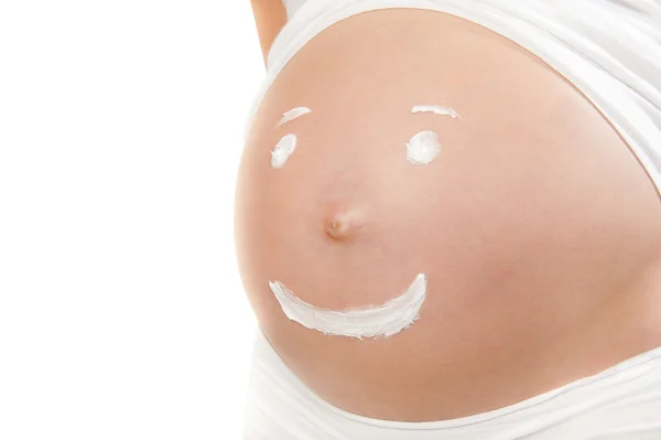 美しい妊娠中の女性の腹 — ストック写真